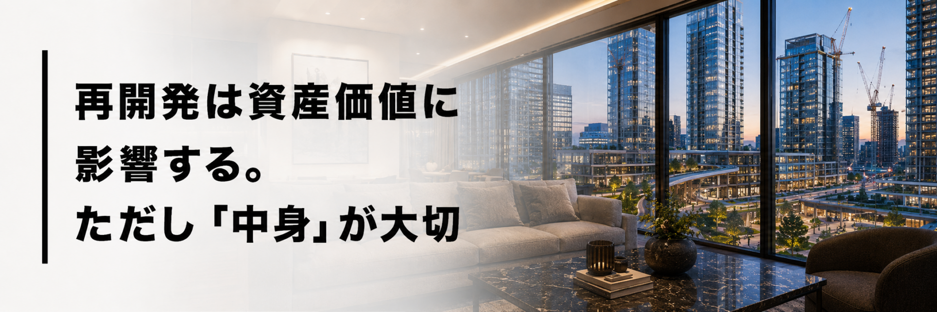 再開発は資産価値に影響する。ただし「中身」が大切